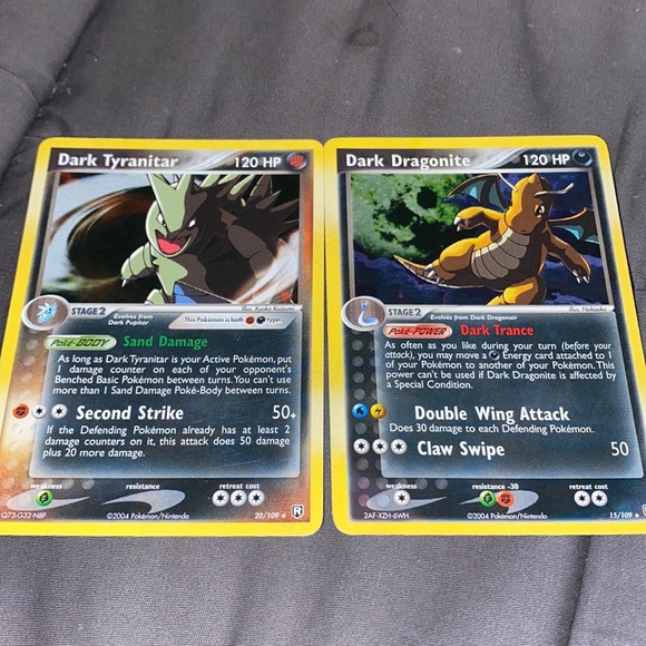 Pokemon Other - Pokemon Cards - Dark Tyranitar Holo 20/109 and Dark Dragonite Holo 15/109